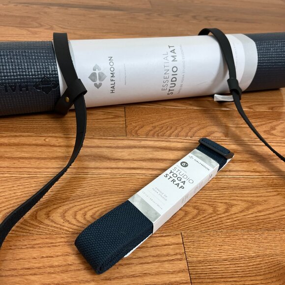 YOGA BUNDLE • Yoga mat, pleather carry strap & practice strap • NWT - Picture 7 of 9